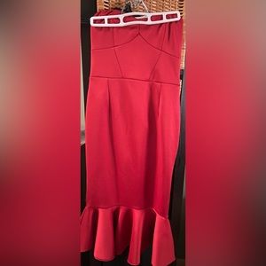 Red strapless dress from express